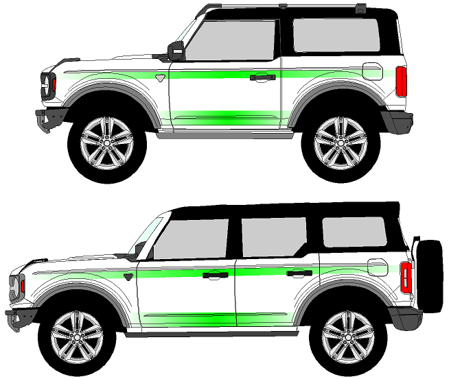 Bronco Stripe Decal Kits