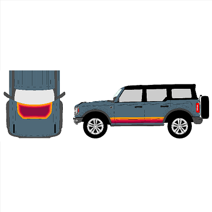 Retro Sunset Bronco Stripe and Hood Decal