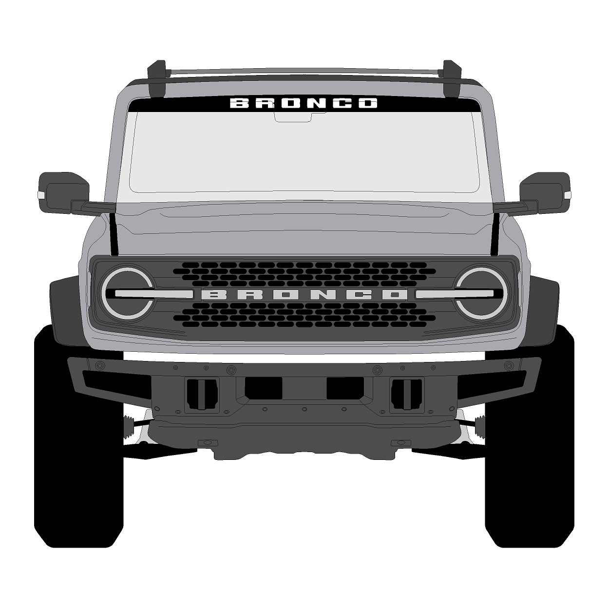 Bronco Lettering Windshield Stripe