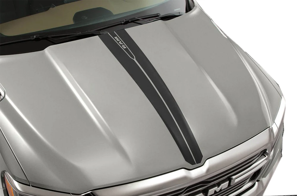 Center Hood Graphics Vinyl Decal Compatible with Dodge Ram 1500