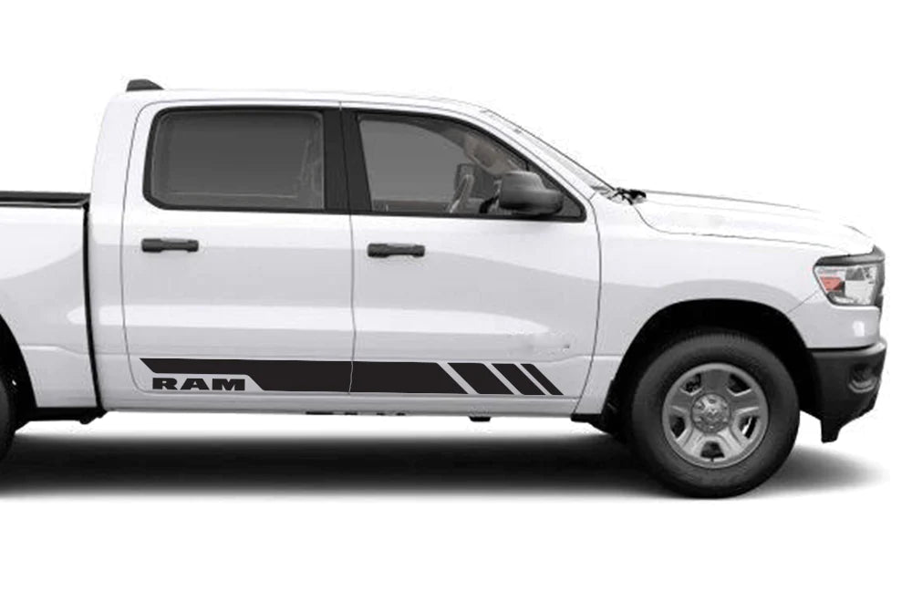 Ram Stripes Graphics Kit Vinyl Decal Compatible with Dodge Ram Crew Cab 1500
