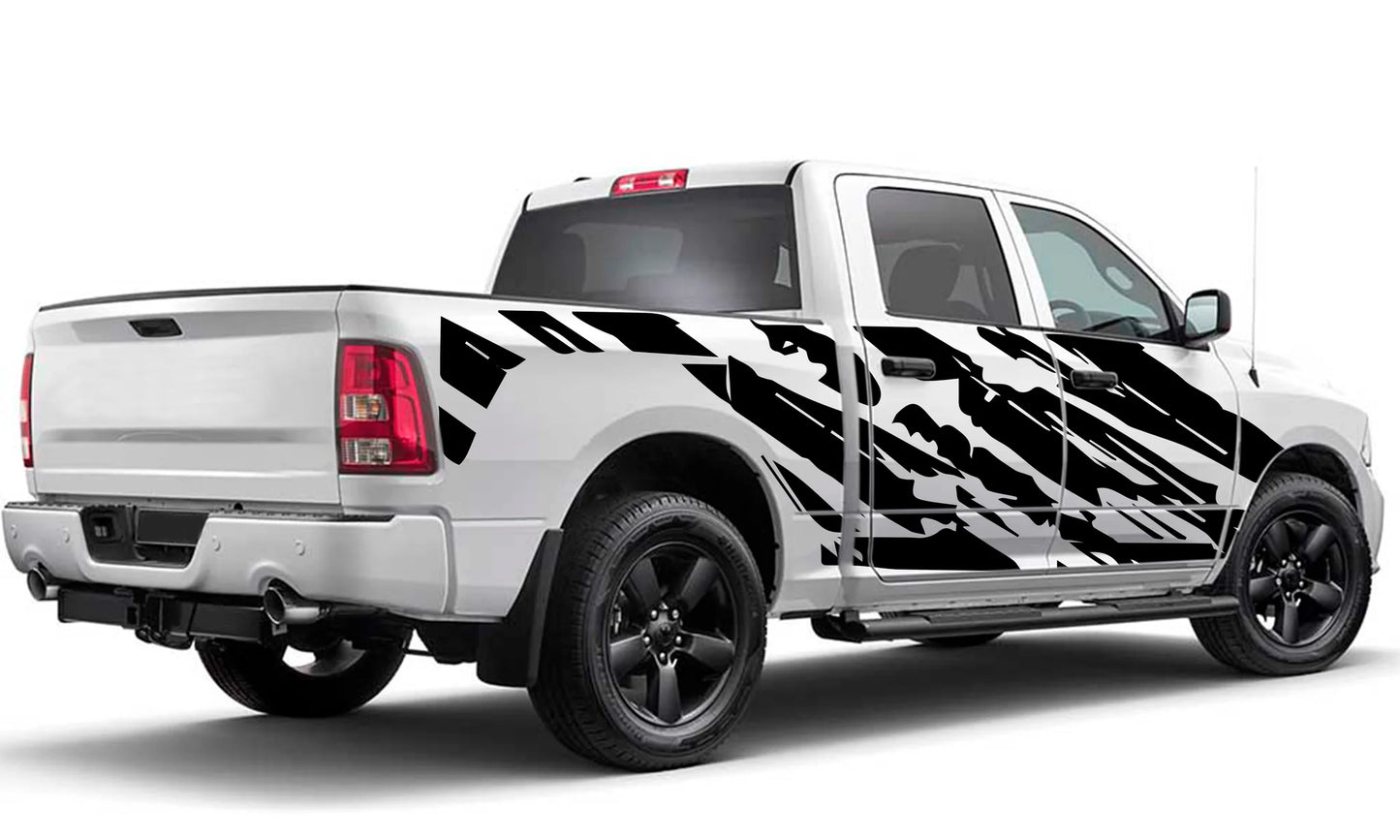 Shred Side Doors Graphics Vinyl Decals Compatible with Dodge Ram Crew Cab 1500