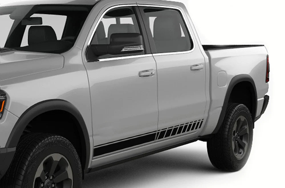 Side Stripes Graphics Kit Vinyl Decal Compatible with Dodge Ram Crew Cab 1500