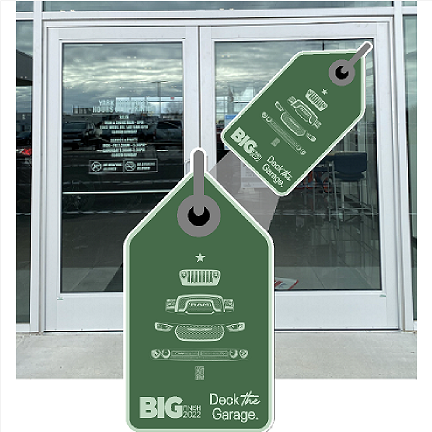 CDJR Big Finish | Deck The Garage Drive Door Tags