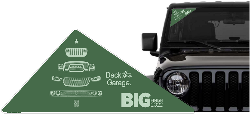 CDJR Big Finish | Deck The Garage Windshield Triangle