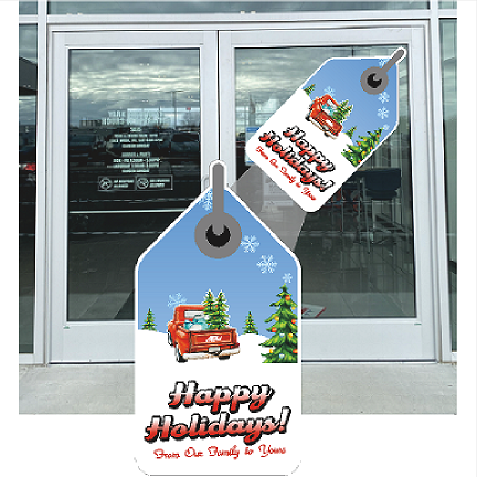 Ford Happy Holidays Door Tags