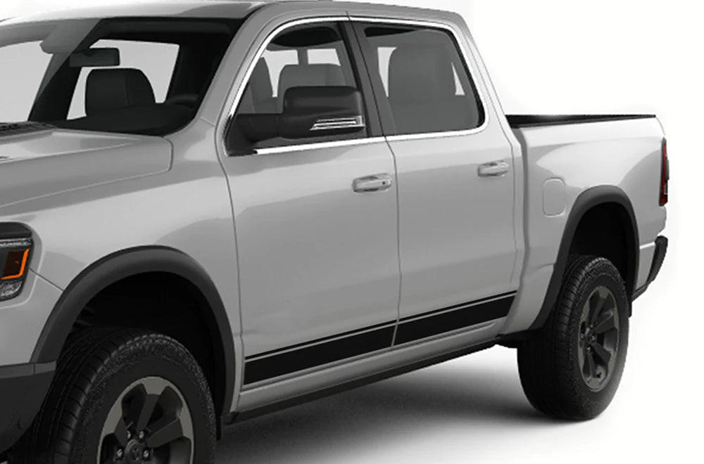 Lower Line Stripes Graphics Kit Vinyl Decal Compatible with Dodge Ram 1500 Crew Cab