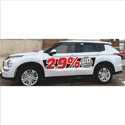 Mitsubishi 2.9% x 60mo. | Temporary Vehicle Side Decals