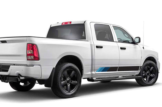 Old School Side Stripes Graphics Decals Compatible with Dodge Ram Crew Cab 1500