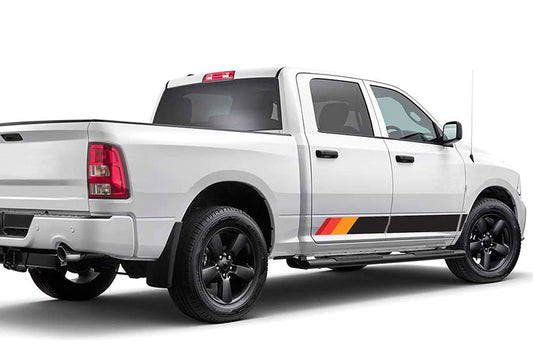 Old School Side Stripes Graphics Vinyl Decals Compatible with Dodge Ram Crew Cab 1500