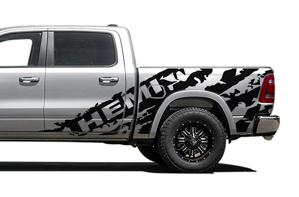 Shred Hemi Graphics Vinyl Decals Compatible with Dodge Ram Crew Cab 1500