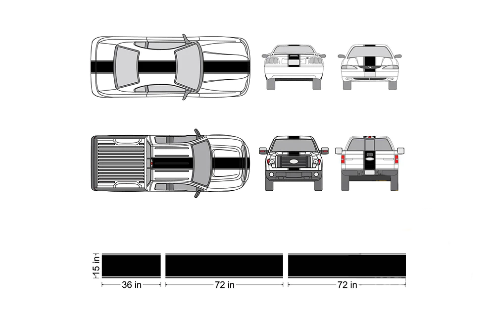 Universal Vinyl Center Racing Stripes decals any Car or Truck