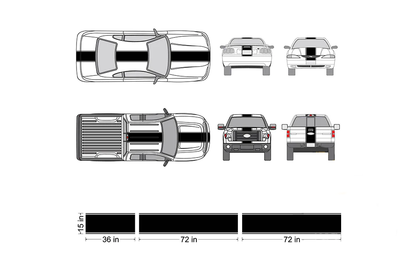 Universal Vinyl Center Racing Stripes decals any Car or Truck